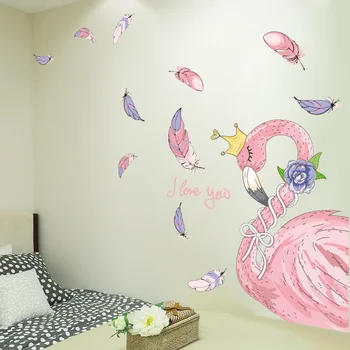 [shijuekongjian] Animacinių filmų Flamingo Gyvūnų Sienų Lipdukai 