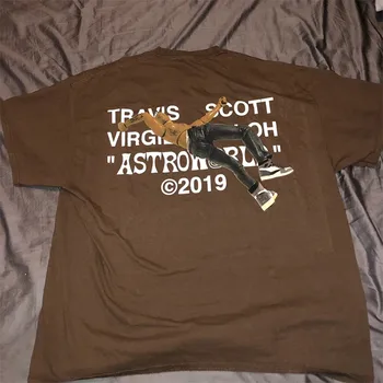2019SS Scott Travis Astroworld vergilijus abloh Tee hip-hop Vyrai Moterys 1:1, Geriausias Kokybės Kaklaraištis dažyti ASTROWORLD TRAVIS SCOTT marškinėliai