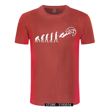 Juokinga Kitesurf Marškinėliai - Kite Surfinger Evoliucija Kite Boarding, Medvilnės, Print T-Shirt Cool Slim Fit Laiškas Spausdinti Marškinėliai