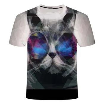 2020 naujas 3D spausdinimo atsitiktinis mielas kačiukas katė juokinga top marškinėliai trumpomis rankovėmis vasaros drabužių vyras