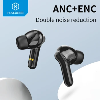 Hagibis TWS Ausinių ANC Belaidžio Aktyvios triukšmo atšaukiu ausinės Bluetooth 5.0 Vandeniui ENC Stereo laisvų Rankų įranga žaidimų ausinės