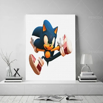 Drobė, Tapyba, Sonic The Hedgehog Hd Spausdinami Namų Puošybai Anime Žaidimo Veikėjas Nuotraukas Plakatas Sienos Meno Kūrinius Kambarį