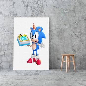 Drobė, Tapyba, Sonic The Hedgehog Hd Spausdinami Namų Puošybai Anime Žaidimo Veikėjas Nuotraukas Plakatas Sienos Meno Kūrinius Kambarį