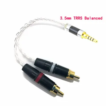 Thouliess Hi-end 2,5 mm TRRS/4.4 mm Subalansuotas Vyrų 3,5 mm Lizdas RCA Plug Aux Kabelis 8x 1,0 mm Sidabro Vielos Headphone Amp