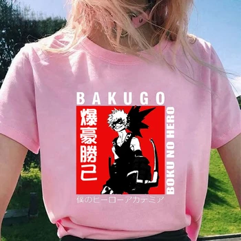 Katsuki Bakugo Pobūdžio Anime, T-marškinėliai, Drabužiai Moterų Tee Viršuje Graphic Marškinėliai Moterims Mano Herojus akademinės bendruomenės Camisas Mujer Drabužius 2020 m.