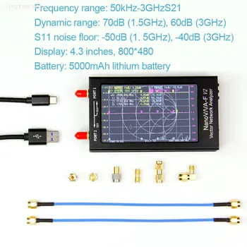 NanoVNA-F V2 Nešiojamų Vektoriaus Tinklo Analizatorius 4.3 Colių IPS LCD Trumpųjų bangų Antenos Analizatorius HF VHF UHF Kalibravimo Rinkinys