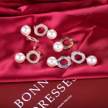 2021 naujas prabangus retro halo Pearl 925 sterlingas sidabro auskarai moterims, Valentino Dienos dovana, juvelyriniai dirbiniai didmeninė E5492