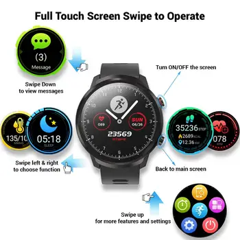 TagoBee L3 Visą Touch Smart Watch Veiklos Sekimo Vyrai Moterys Pedometer Širdies ritmo Miego Stebėti IP67 atsparus Vandeniui 