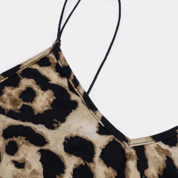 SALSPOR Leopard Print Suknelė Moterims Kryžiaus Petnešos V-Kaklo, Rankovių Ilgio Suknelė Moterų Mados Spausdinimo Moterims, Moteriška Suknelė