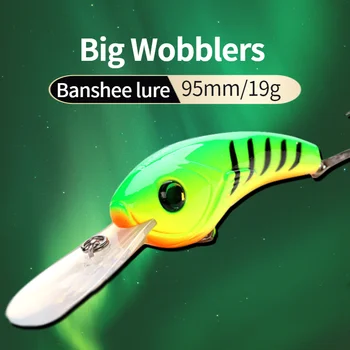 Banshee 95mm 19g Didelis nepastovi žmogus Žvejybos Masalas Plūduriuojantis Crankbaits Upės Wobblers Lydekas Giliai Nardymo Jaukų Sunku Barškėjimas Jaukų Bass
