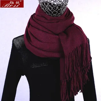 Žiemos kašmyras moterų skara skara pashimina ilgai, kaklaskarės, šalikai, šaliai, kaklaskarės šiltas 250g poncho hijab prabangos prekės Raudonojo vyno negabaritinių juoda