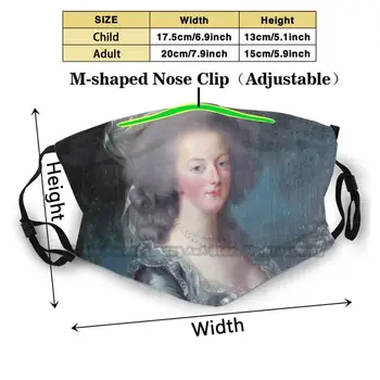 Marie Antoinette , Karalienė Prancūzija Spausdinti Daugkartinio Naudojimo Kaukė Kd2.5 Filtras Madinga Burnos, Veido Kaukė Vaikų Suaugusiųjų Marija Antuanetė