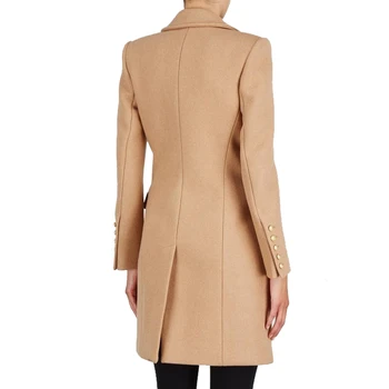 2020 Naujas Žiemos Moteris Dangomis, Elegantiškas Dvigubo Breasted Vidutinio ilgio kailis Žiemą šiltas ponios kailio vilnos Outwear casaco feminino