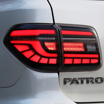 Automobilių StylingFor NISSAN Patrol 2012-2018 užpakalinis žibintas Royale LED žibintas galinis su dinamiškas posūkio signalo ir DRL