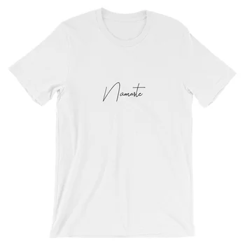 Namaste Marškinėliai grunge tumblr jaunų hipster šalis gatvėje grafinis šūkis aistra estetinės camisetas marškinėliai tees viršūnes O078