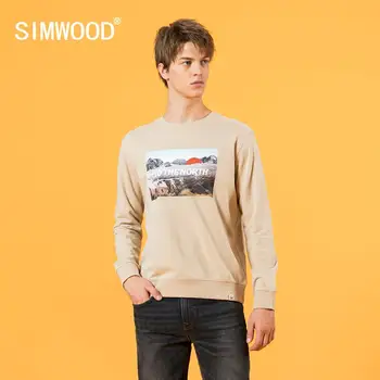 SIMWOOD 2020 m. Rudenį Naujų kraštovaizdžio Spausdinti Hoodies Vyrų Mados Jogger Megztiniai megztinis plius dydžio prekės ženklo drabužių SJ170519