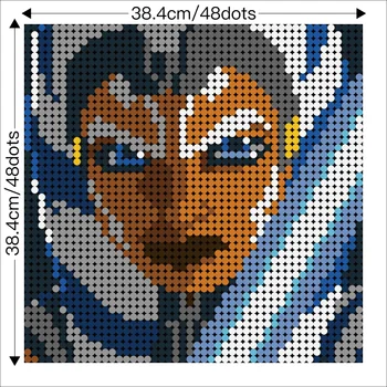 2304pcs Star Žaislai Wars Serijos Ahsokaed Pikselių Mozaikos Meno Tapybos SS Blokai Dažytos Fonas Apdaila 