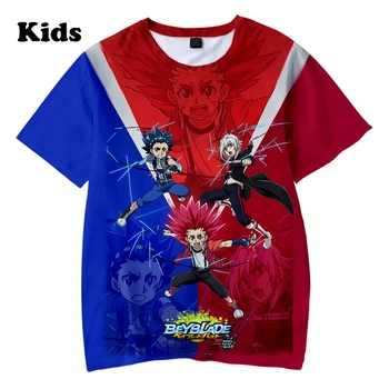 Naujas 3D Beyblade Sprogo Evoliucija Pop Vaikams Laisvalaikio Berniukams, Mergaitėms trumpomis Rankovėmis T-Shirt Vasaros Vaikų populiarus laisvalaikio 3D Marškinėliai