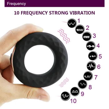 10 Dažnio Tvirtas Vibratorius Atidėti Ejakuliacija, Erekcijos Gaidys Silikoniniai Žiedai Sekso žaisliukai Vyrams Vyrų Vibruojantis Penio Žiedas