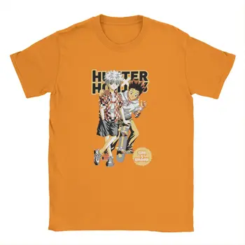 Gon Ir Killua Marškinėliai vyriški Medvilniniai Juokinga T-Shirt O Kaklo Hunter X Hunter HXH Anime Tee Marškinėliai trumpomis Rankovėmis Drabužius Gimtadienio Dovana