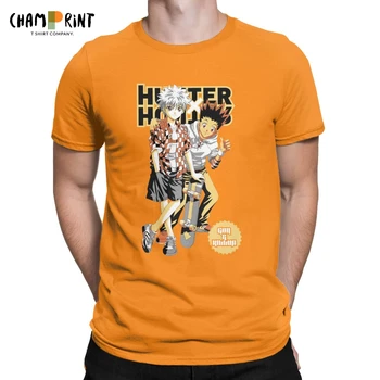 Gon Ir Killua Marškinėliai vyriški Medvilniniai Juokinga T-Shirt O Kaklo Hunter X Hunter HXH Anime Tee Marškinėliai trumpomis Rankovėmis Drabužius Gimtadienio Dovana
