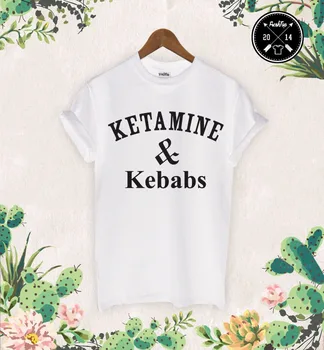 Ketaminas & Kebabai marškinėliai Kokaino Ir Ikrų Baltymų Kokteilius Pica Vienaragis Dope Unisex Marškinėliai didesnio Dydžio ir Spalvų-A945