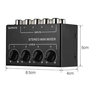 CX400 Mini Stereo 4-Kanalo Pasyvus Maišytuvas Maišytuvas Stereo Balionėlis Gyventi Studija