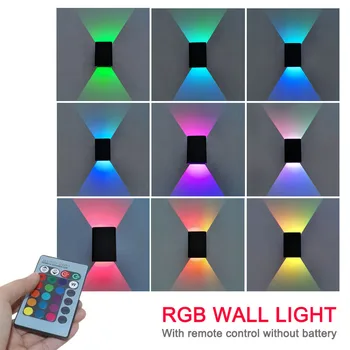 Šiuolaikinės 5W LED Aukštyn žemyn sienos lempos RGB miegamojo lovos apdailos wandlamp šviesos AC85-265V pramonės projektą apšvietimas