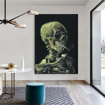 Galvos Skeletas, Van Gogh Aliejaus Tapybai Reprodukcijai ant Drobės, Plakatų ir grafikos Skandinavijos Sienos Nuotrauka už kambarį