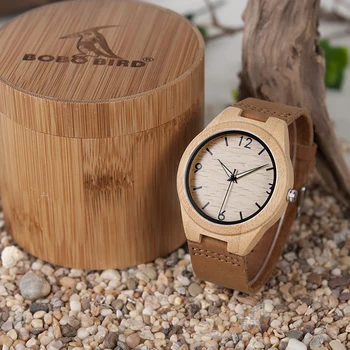 BOBO PAUKŠČIŲ Vyrai Žiūrėti Bambuko Medinės Kvarcinius Laikrodžius 