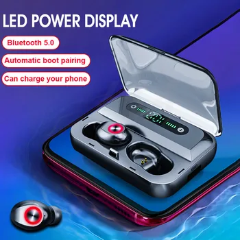 F9 TWS Bluetooth 5.0 6D Stereo Bevielės Ausinės LED Ekranas, atsparus Vandeniui IPX7 Sporto Ausinių su Įkrovimo Lauke mic Telefonas