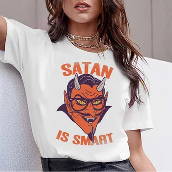 Šėtono Šėtono Demonas Grim Reaper Satanism Pragarą, Juokingi Marškinėliai Blogio Dvasia Kaukolė T - Shirt Moterims, Siaubo Tee Marškinėliai Moteriška Helovinas
