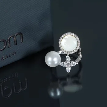 2019 naujo dizaino Marokas perlamutras, perlas shotting star pakabukas žiedai prabangus elegantiškas prekės originalios žiedai mergina