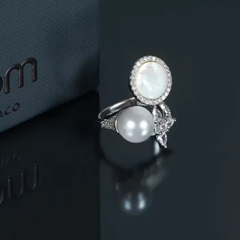 2019 naujo dizaino Marokas perlamutras, perlas shotting star pakabukas žiedai prabangus elegantiškas prekės originalios žiedai mergina