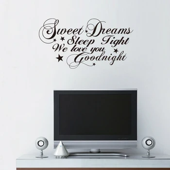 Good Night Sweet Dreams Romantiškas Miegamasis sienų lipdukai kambarį Lipdukai citata ZYVA-8277