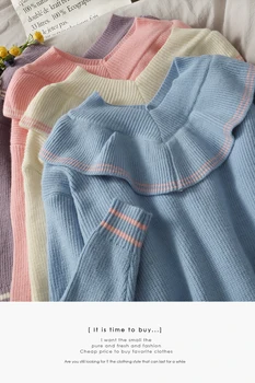 Saldus Stiliaus Dryžuotas Raukiniai V-kaklo, Visos Paieškos Trikotažas Moterims 2020 Naujas Trumpas-Aukštis viršutinių drabužių siuvimas Megztinis Megztinis Rudenį