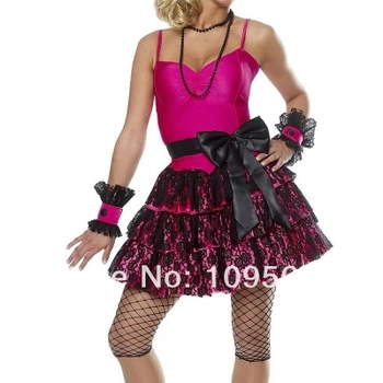 Nemokamas pristatymas zy252 80s Pop Žvaigždė Madonna Material Girl Dress Up Kostiumas