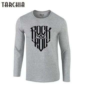 TARCHIA Rock Jūs Muzika Marškinėliai 2021 Naujo Dizaino ilgomis Rankovėmis Medvilnė, Trišakiai Viršūnes Vyrai Slim Atsitiktinis T Shirts Homme Mados