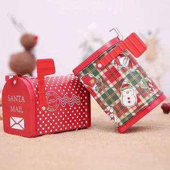 Kalėdų Pašto Dėžutės Formos Dovanų Dėžutė Saldainių Amatų Geležies Talpinimo Alavo Organizatorius Papuošalai Pridėti Kalėdų Atmosferą Namų Dekoro Prekių