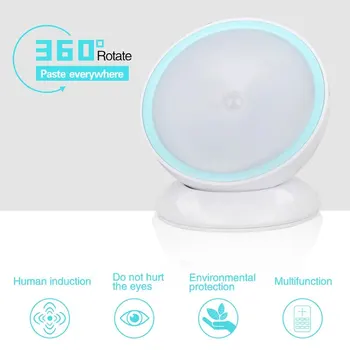 360 Laipsnių Besisukantis Akių Jutiklis Nakties Šviesos Gali Būti Naudojamas Kaip Dovanų Lempa USB Įkrovimo Judesio Jutikliai, Indukcinės Energijos Taupymo Lempa