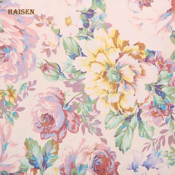 Haisen,Spausdinti Medvilnės Audinio,Pink gėlių 100*160cm tekstilės Drabužių, 