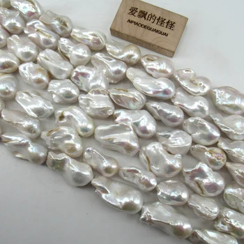 APDGG Originali Didelis Fizinis 15x28-17x30mm balta baroko perlas sruogos prarasti karoliukai 17