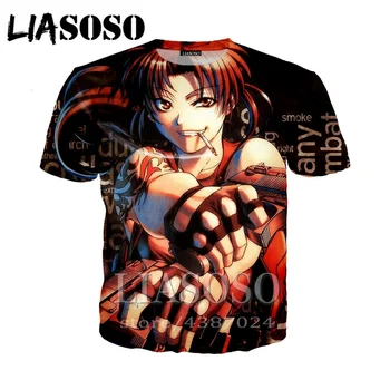 LIASOSO Vasaros Japonų Anime Marškinėliai, vyriški Drabužiai 3D Spausdinimo Moterų Atsitiktinis Stora T-shirt 