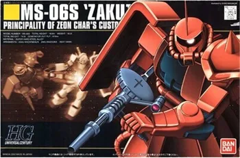 Bandai Gundam 12814 HGUC 1/144 032 MS-06S ZAKU II Mobile Suit Surinkti Modelį Rinkiniai figūrėlių, Plastikiniai Modelis žaislai
