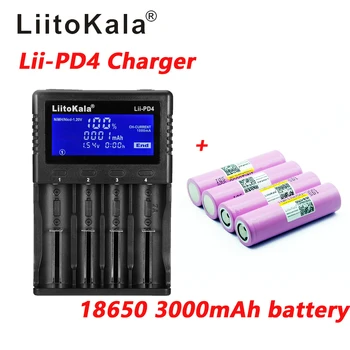 1pcs LiitoKala lii-PD4 LCD), 3,7 V 18650 21700 baterija, Įkroviklis+4pcs), 3,7 V 18650 3000mAh INR18650 30Q li-jonų Baterijas