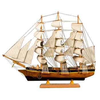 LUCKK 60CM White burlaivio 62*13*50cm senovinių namų dekoro Buriavimo Laivo Modelį Dovana Suaugusiųjų Medienos Amatų Jūrmylių Retro Modelis