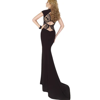 Moterims, Elegantiška Suknelė Didelis Dydis 2XL Rankovių Atgal Siuvinėjimas Seksuali Juoda Suknelė Elegantiškas Aikštėje Apykaklės Apvalkalą Šalis Suknelės V1021