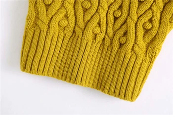 Senovinių moterų solid džemperis bakas 2020 mados ponios elegantiškas ruffles megztinis saldus moterų golfo viršūnes girl chic megztinis
