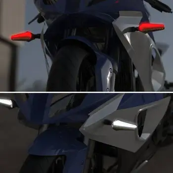 2x Pakeitimo Motociklo Indikatorius Led Posūkio Signalo Lemputė Raudona/Mėlyna/Raudona Neon Light & Teka Dinaminis Gintaro Indikatorius Signalo Lemputė