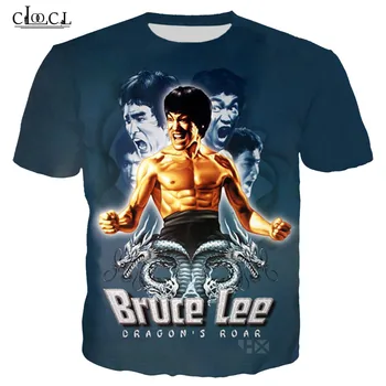 Vyrų Marškinėliai Bruce Lee Kung Fu 3D Atspausdintas Mados vyriški Drabužiai, Marškinėliai, Bruce Lee Vyrų, Moterų Atsitiktinis Harajuku Plius Dydis Viršūnės S-5XL